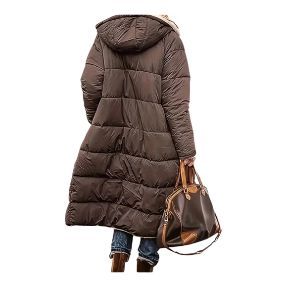 New brown reversible coat with hood size 4xl=20 - Picture 2 of 9